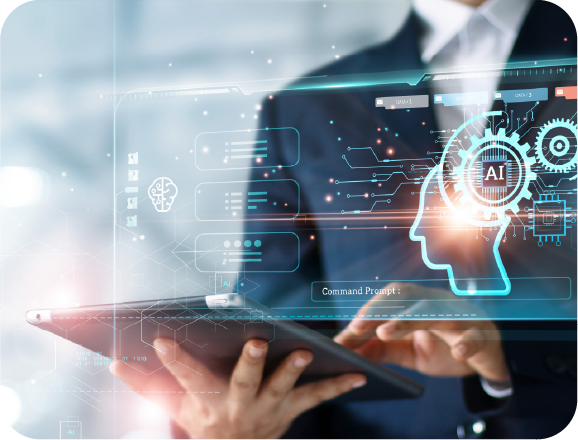 タブレットでコースを選ぶ男性管理者